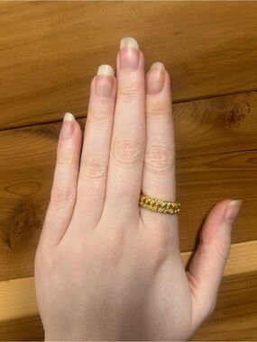 Gold Tone Braided Statement Ring - Women's Fashion Jewelry